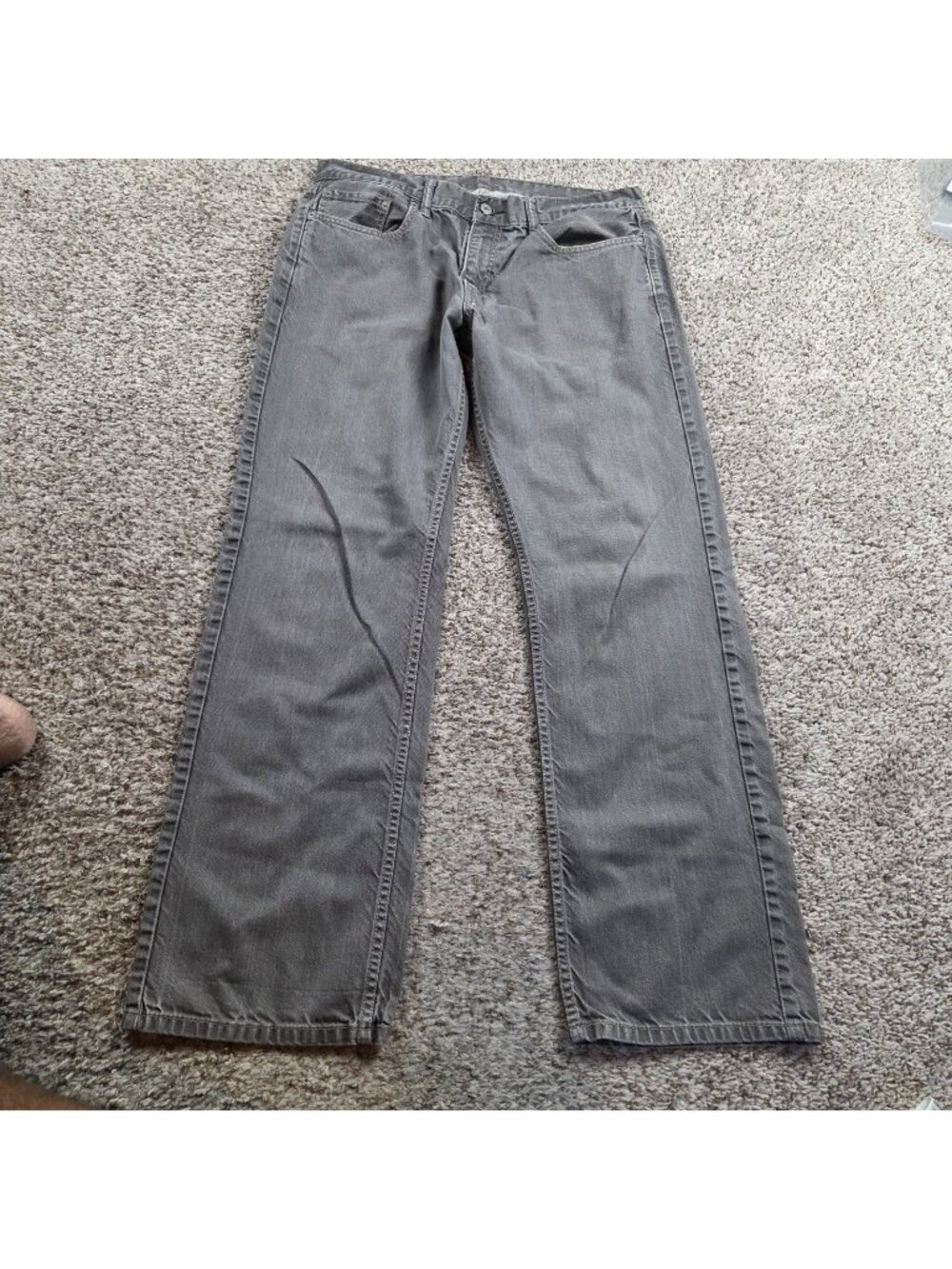 Levi's 559 Jeans Mens 36x32.5 Tag 36x34 Gray Relaxed Straight Distressed Denim